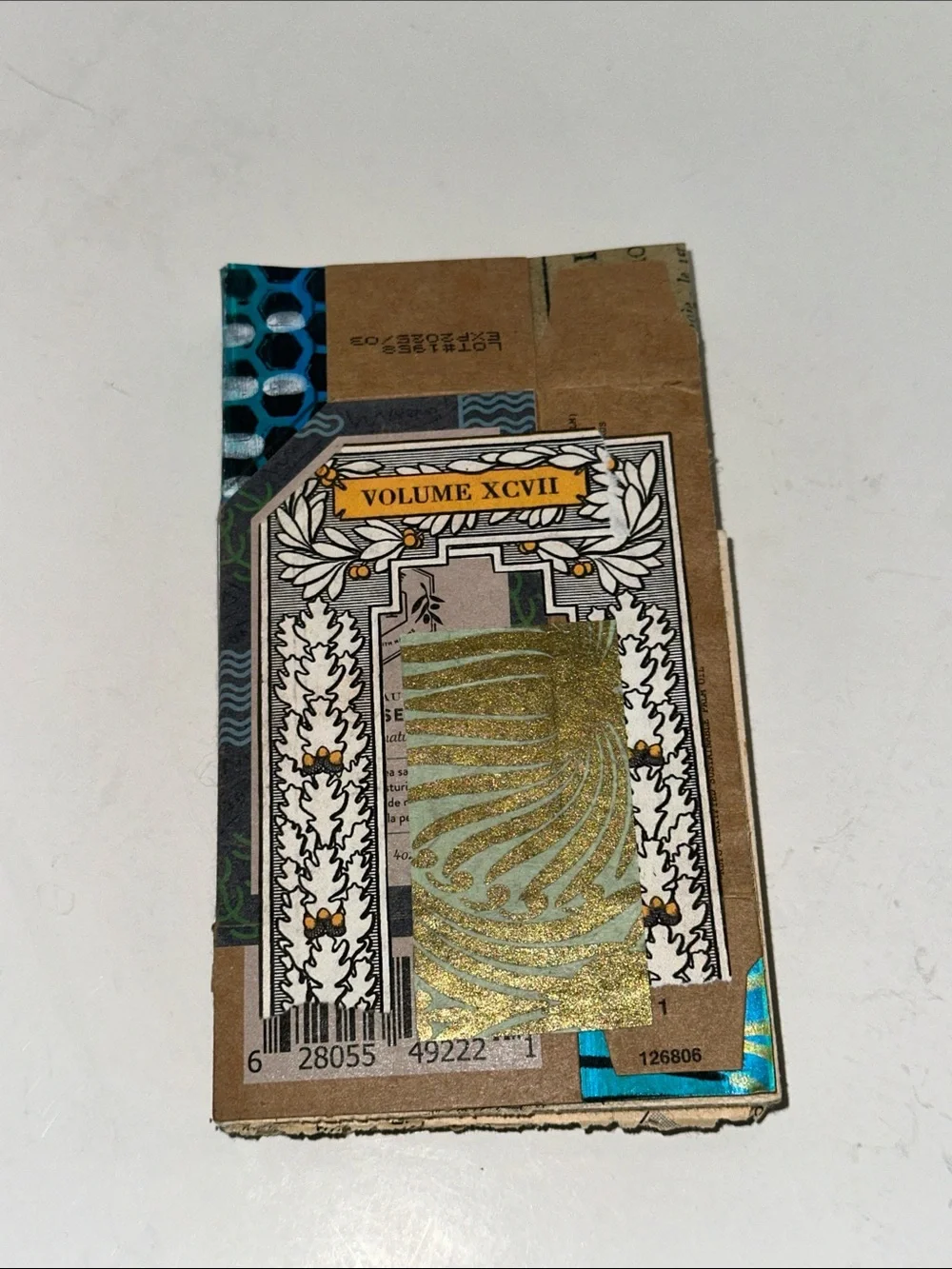 Set of 4 Handmade Mini Junk Journals— Green, Blue & Teal Accents